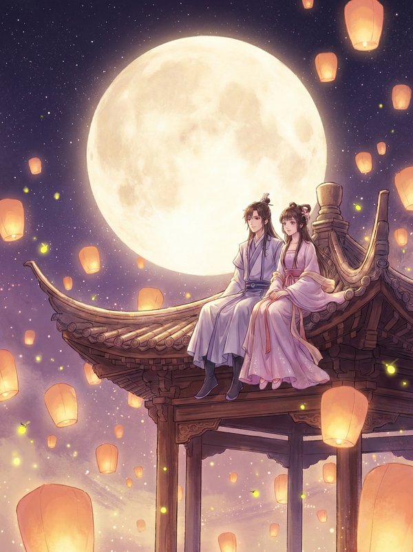 抖音风精选动漫-月下情缘